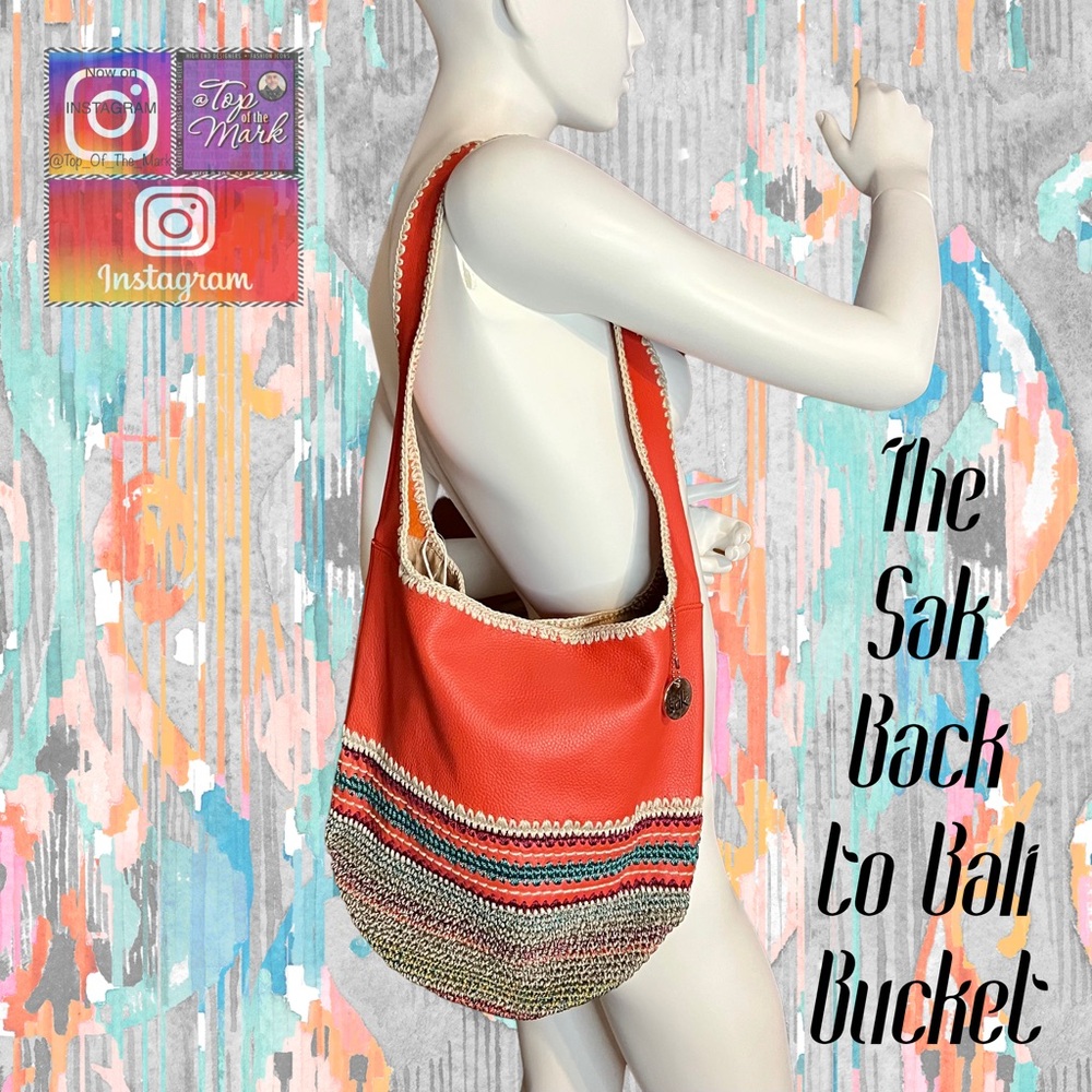 The Sak Orange Shoulder Bag with Bohemian Flair